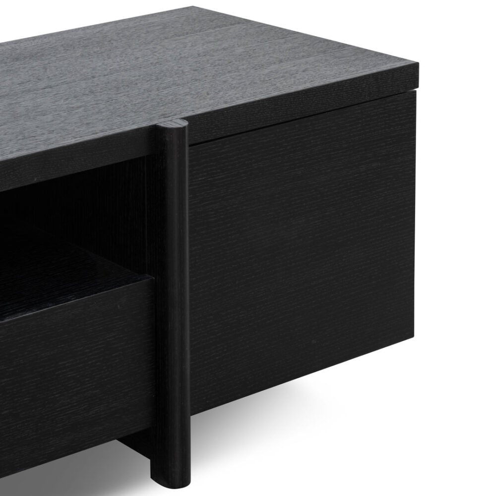 New York Lowline 2.1m Wooden TV Entertainment Unit - Black Oak - Image 12