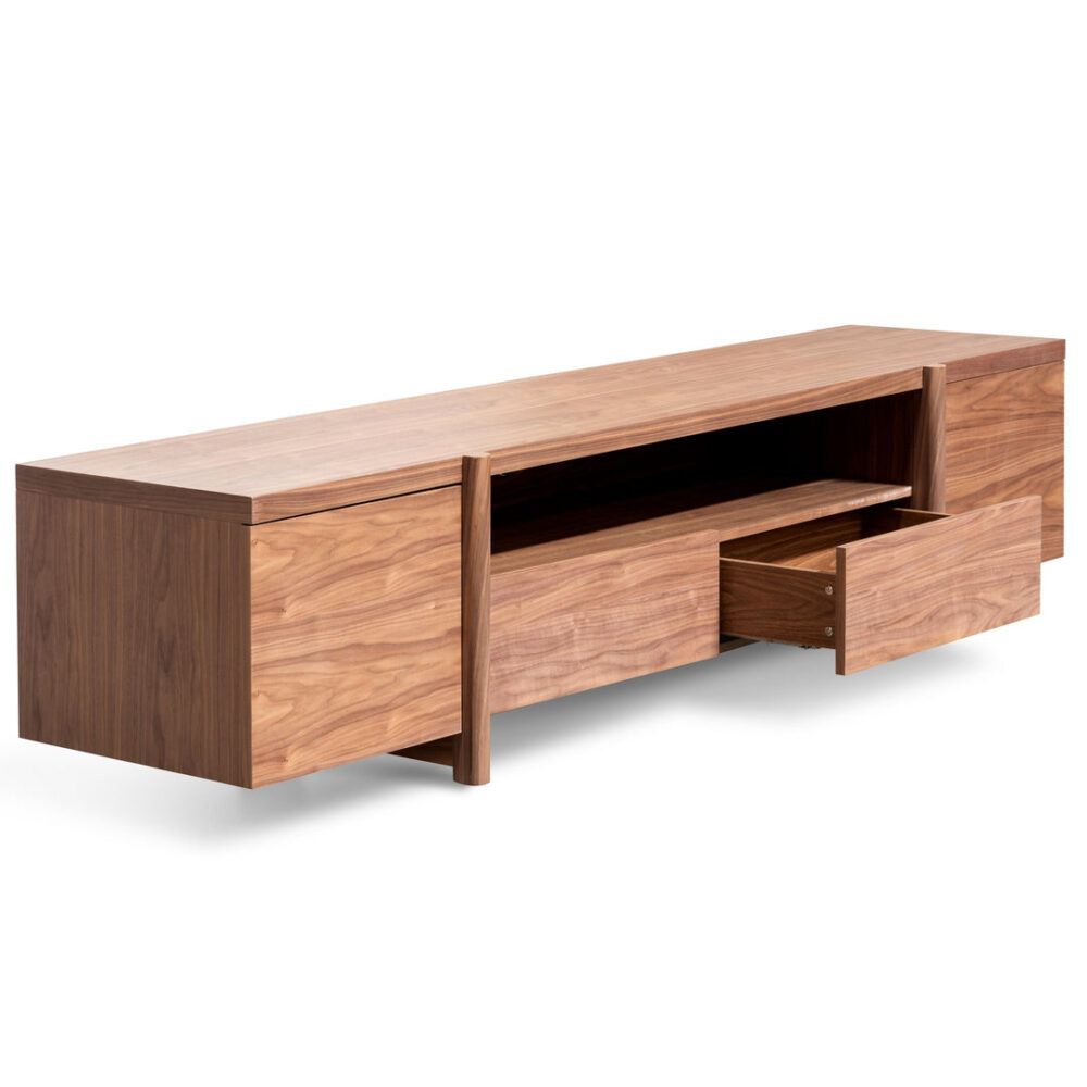 New York Lowline 2.1m Wooden TV Entertainment Unit - Walnut - Image 6