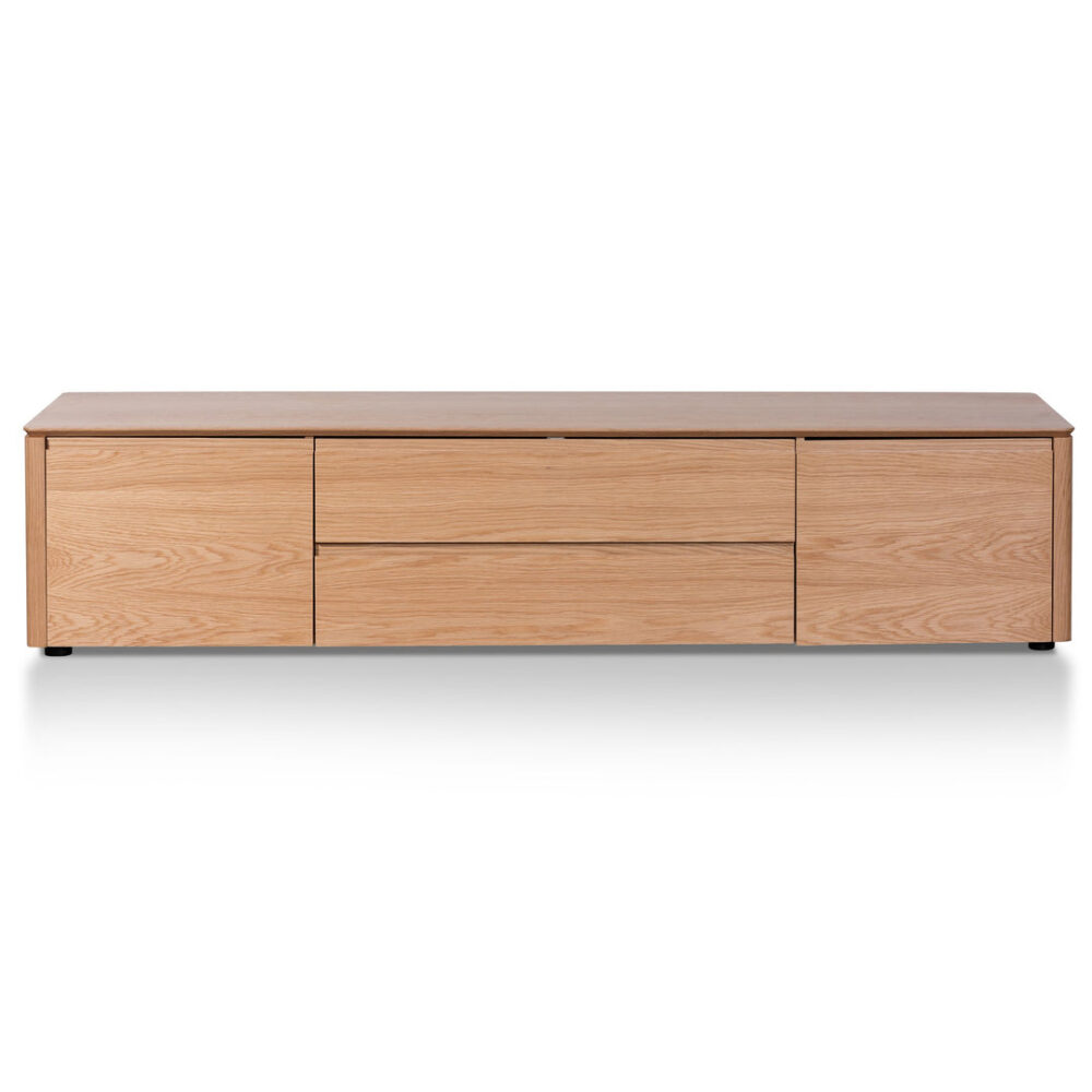 Norris 2m Entertainment TV Unit with Middle Drawer - Natural Oak - Image 2