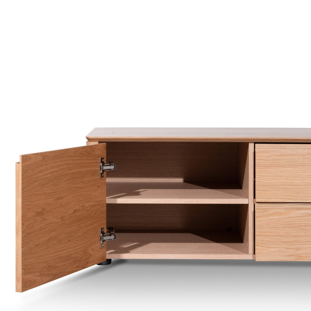 Norris 2m Entertainment TV Unit with Middle Drawer - Natural Oak - Image 5
