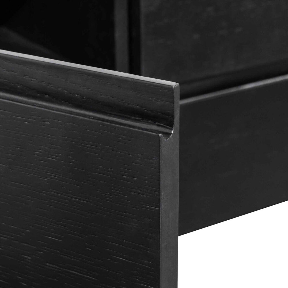 Norris 2m Entertainment TV Unit with Middle Drawer - Black Oak - Image 7
