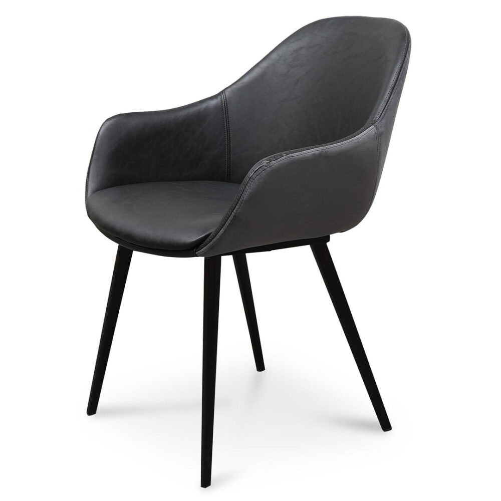 Set of 2 - Cody Dining Chair - Antique Black and Charcoal Velvet - Image 2