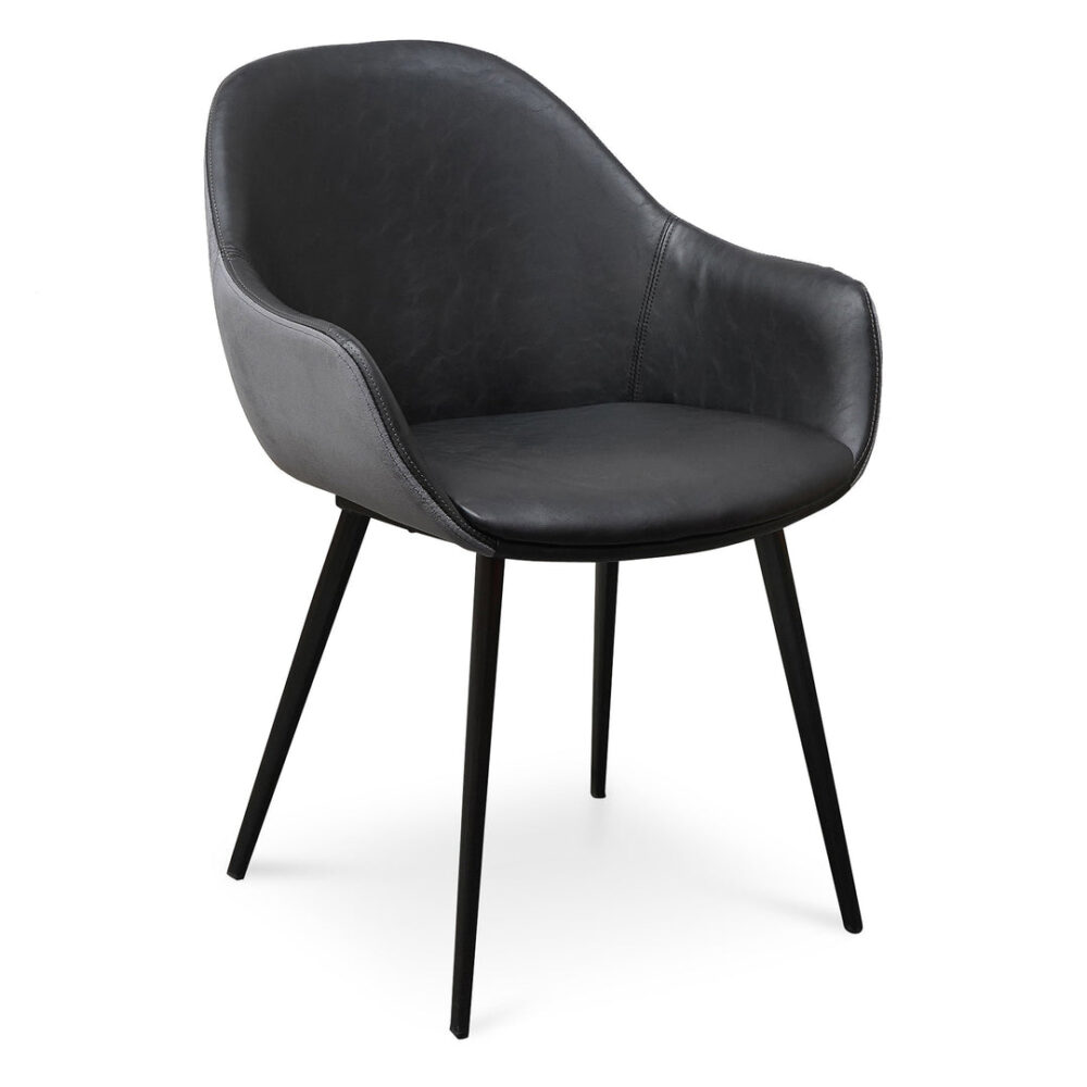 Set of 2 - Cody Dining Chair - Antique Black and Charcoal Velvet - Image 4