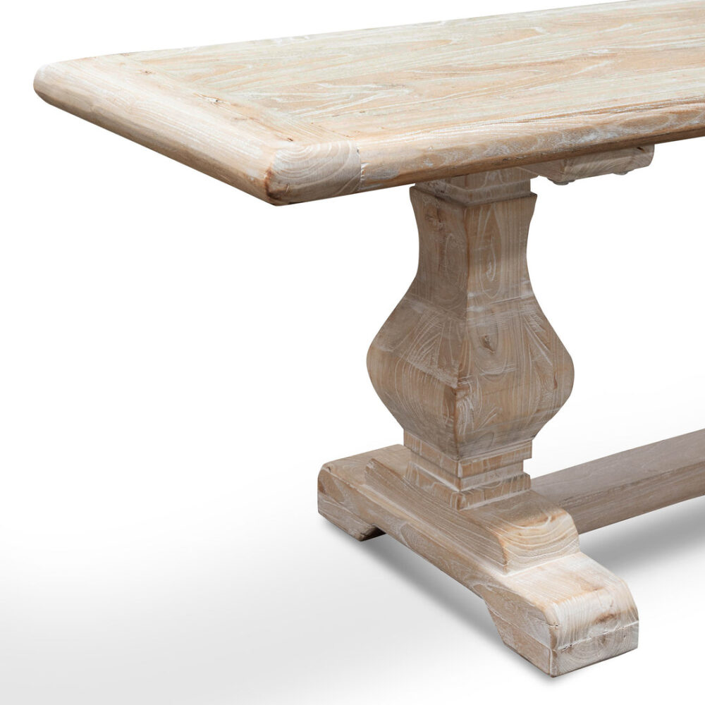 Titan Reclaimed 2m ELM Wood Bench - White Washed - Image 4