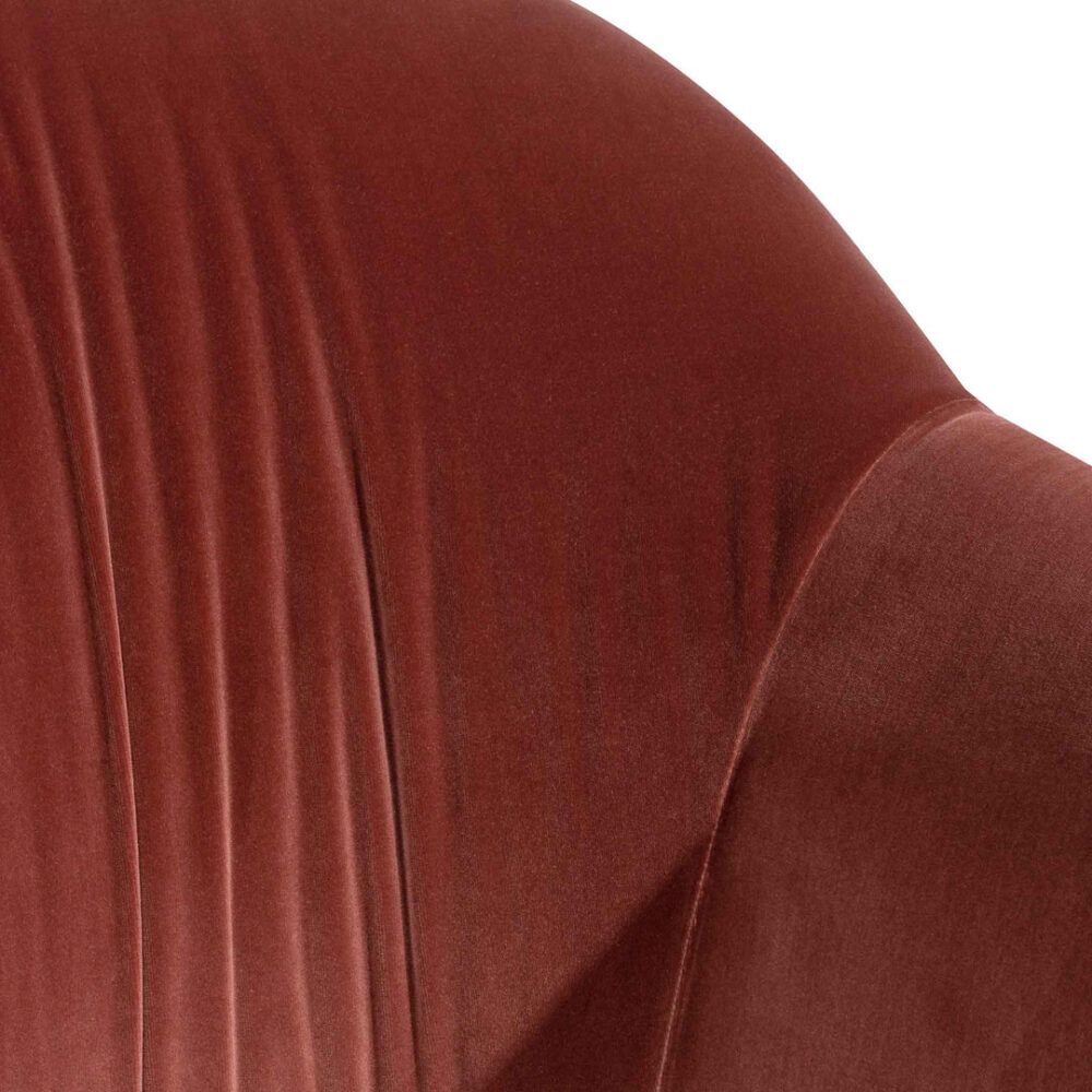 Wiley Blood Orange Velvet Armchair - Black Legs - Image 7