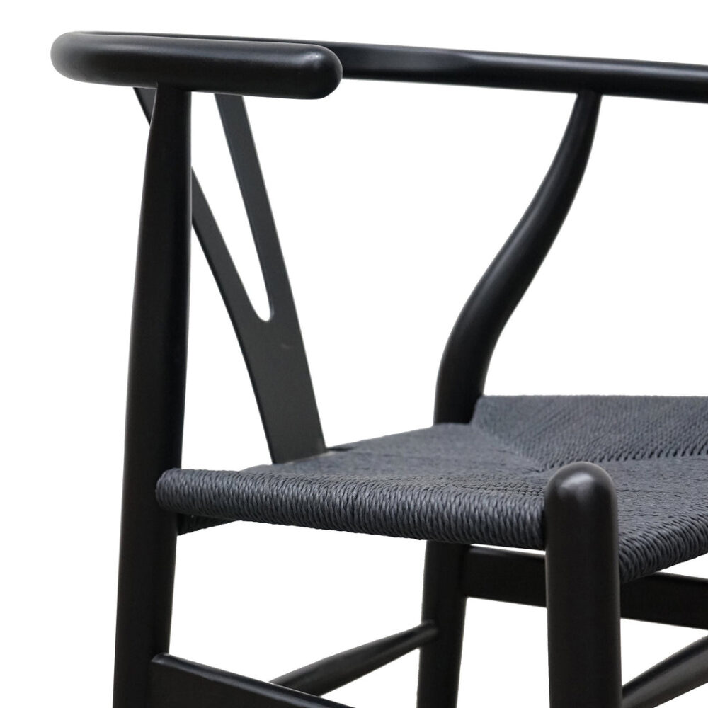Set of 2 - Harper Wooden Dining Chair - Full Black - Image 5