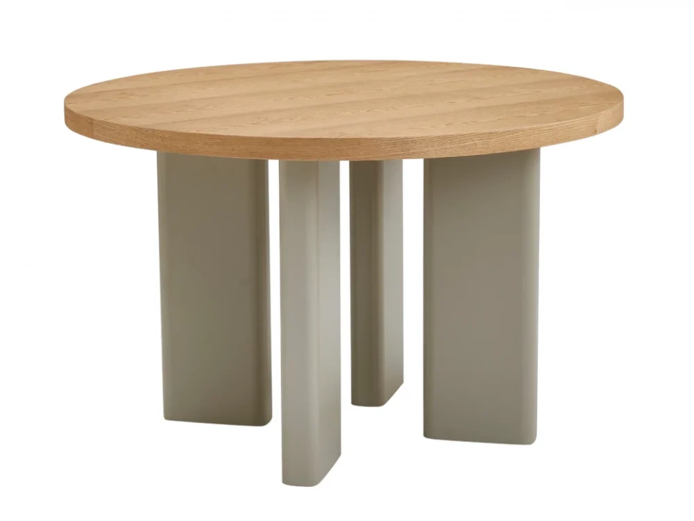 Western Round Dining Table Oak / Grey - Image 12