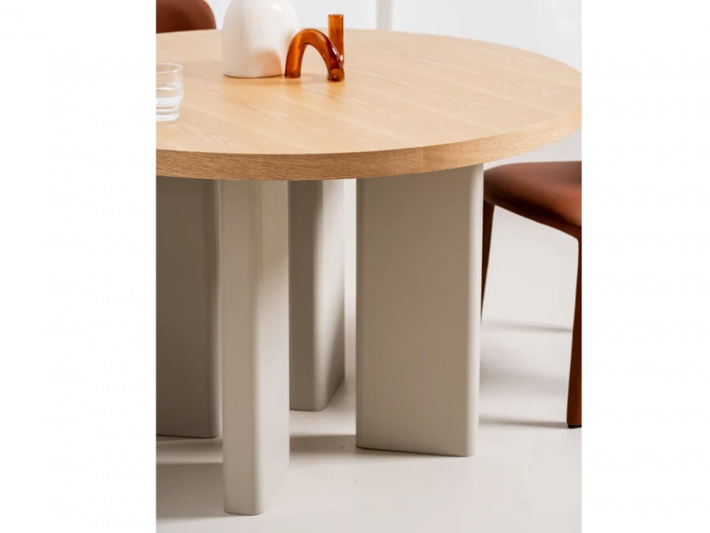 Western Round Dining Table Oak / Grey - Image 6