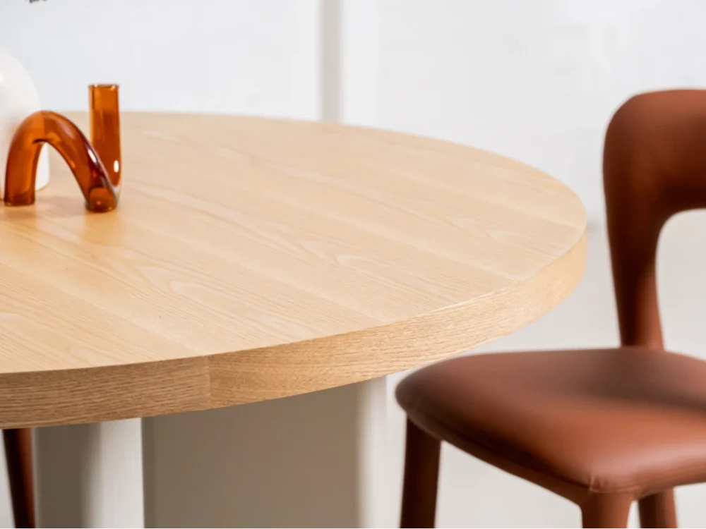 Western Round Dining Table Oak / Grey - Image 5