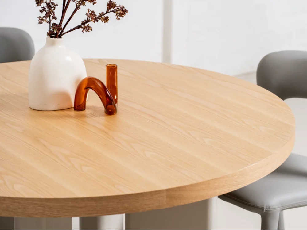 Western Round Dining Table Oak / Grey - Image 8