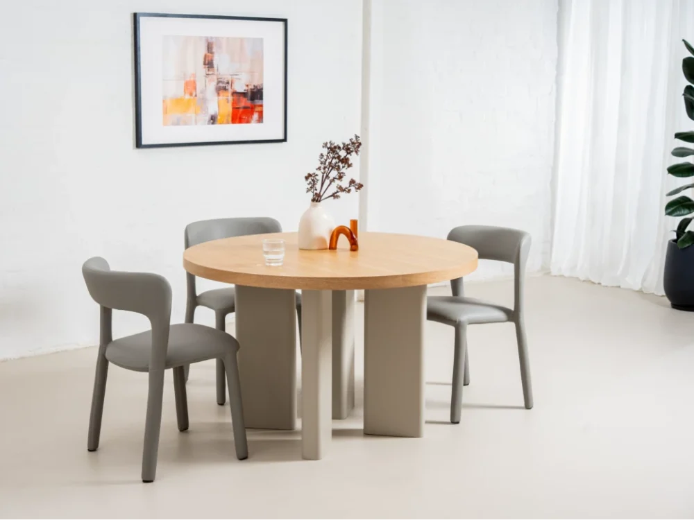 Western Round Dining Table Oak / Grey - Image 7