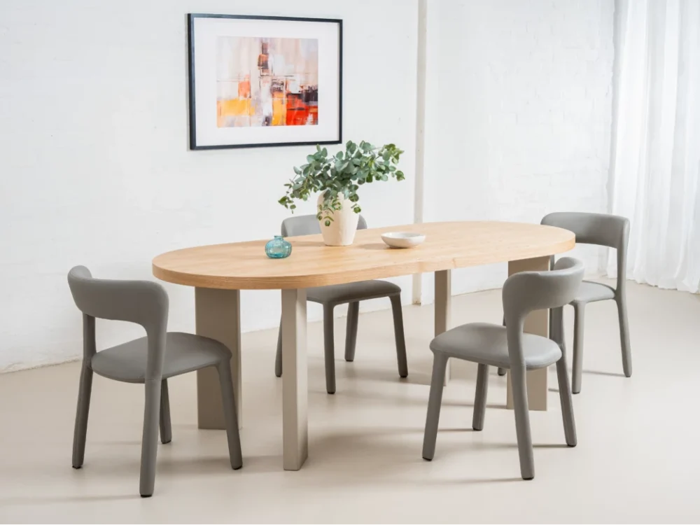 Western Round Dining Table Oak / Grey - Image 24