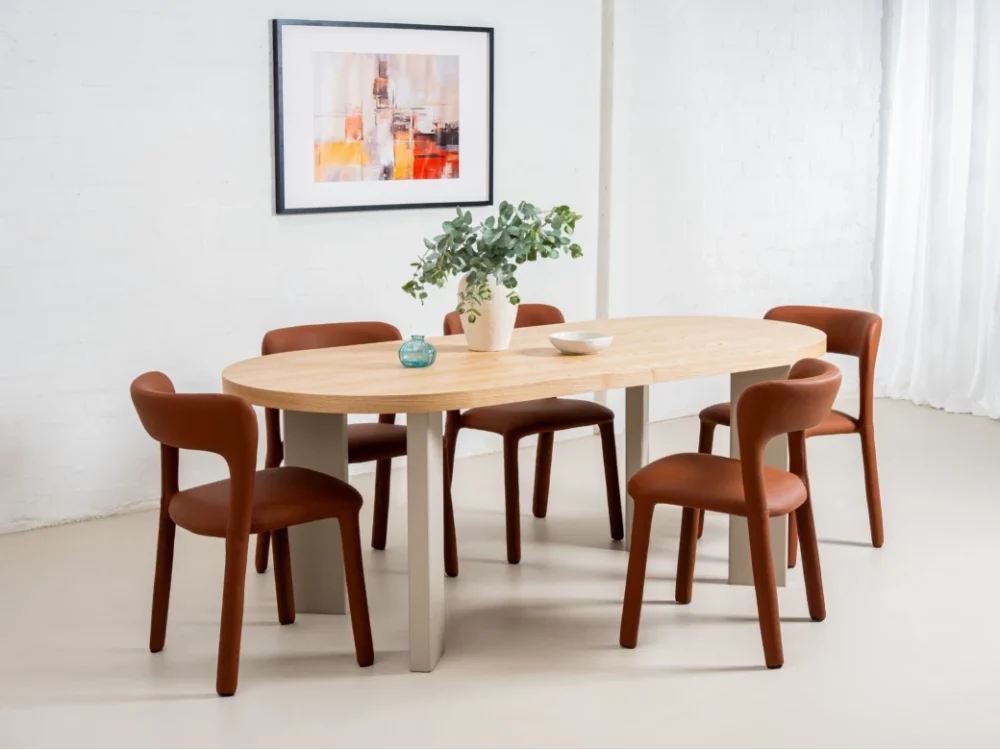 Western Round Dining Table Oak / Grey - Image 20