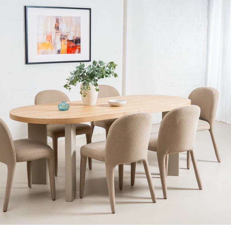 Western Rectangular Dining Table Oak / Grey