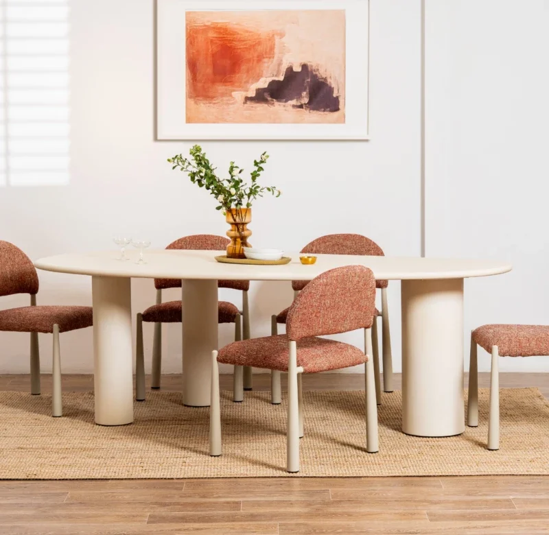 Coastal Curve Dining Table Pebble
