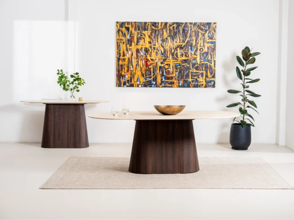 Crete Dining Table Travertine - Image 4
