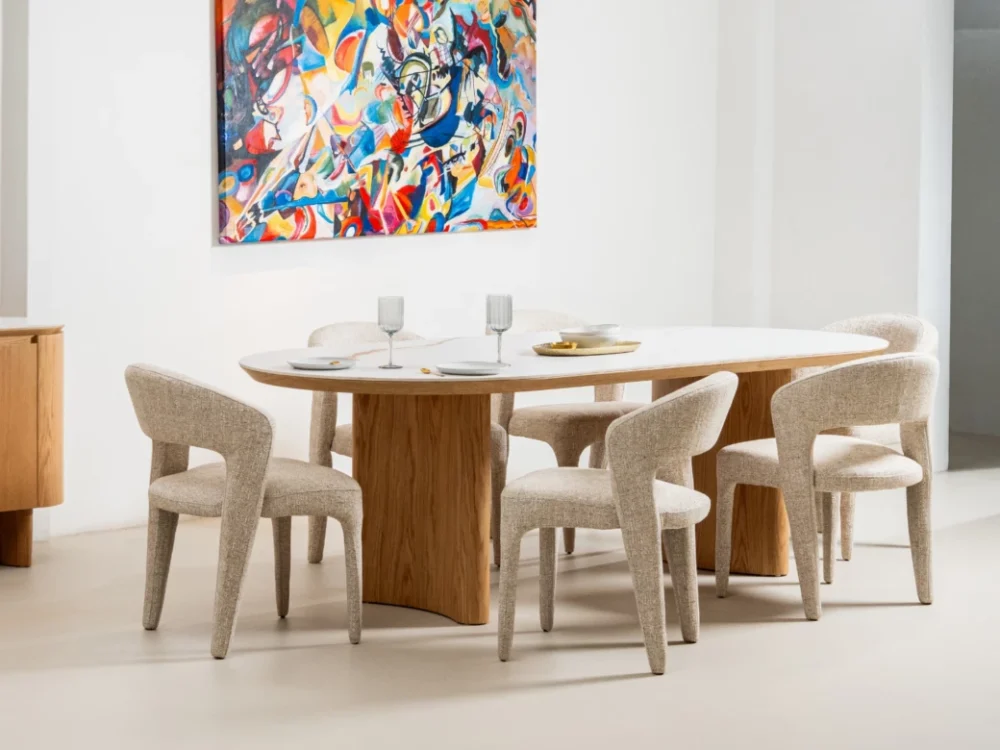 Lucerne Large Dining Table Natural With Ceramic - Image 16