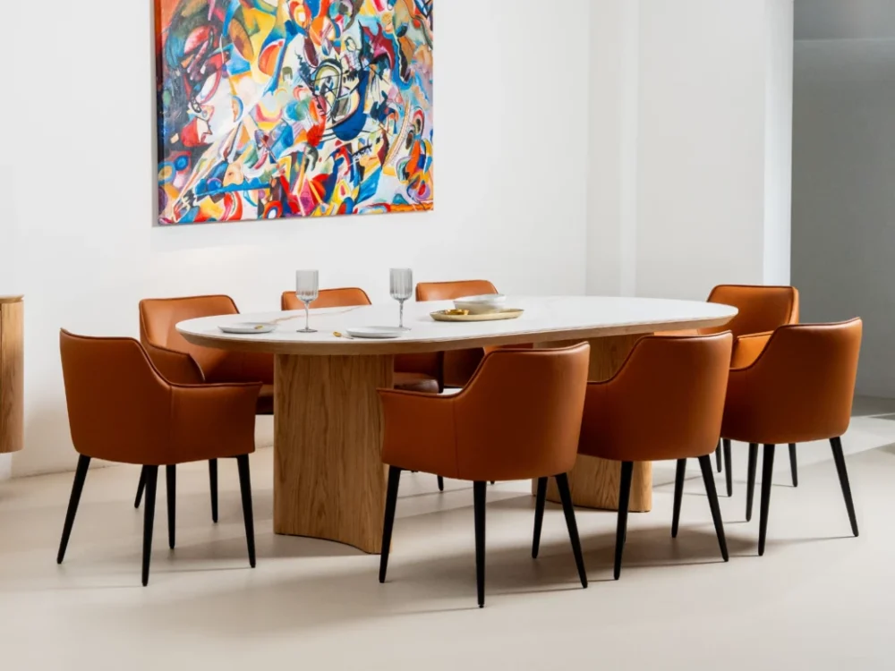 Lucerne Large Dining Table Natural With Ceramic