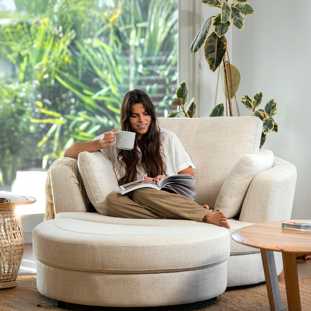 Cuddle Swivel Chair & Ottoman