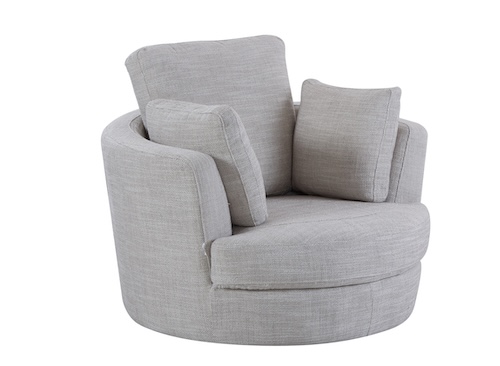 Cuddle Petite Swivel Chair in Byron Almond