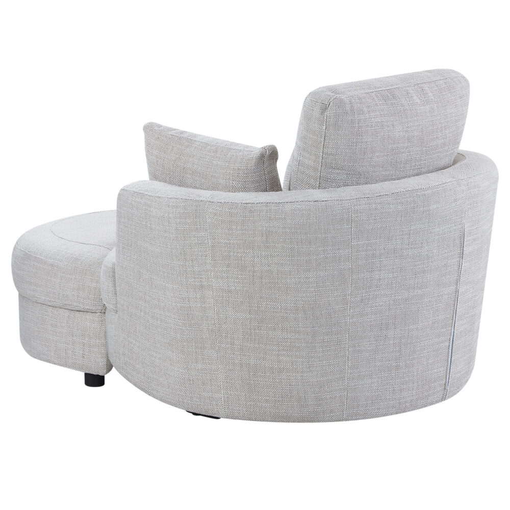 Cuddle Petite Swivel Chair & Ottoman in Byron Almond - Image 5