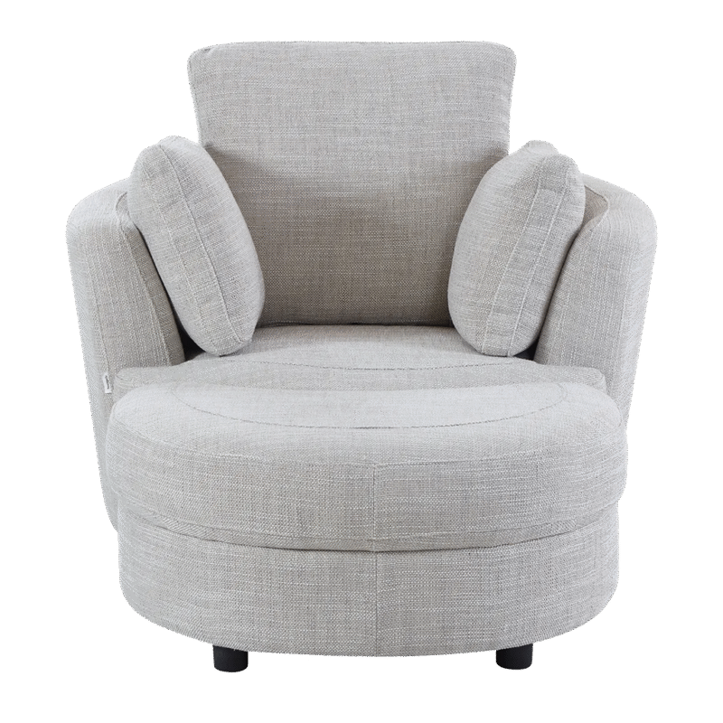Cuddle Petite Swivel Chair in Byron Almond