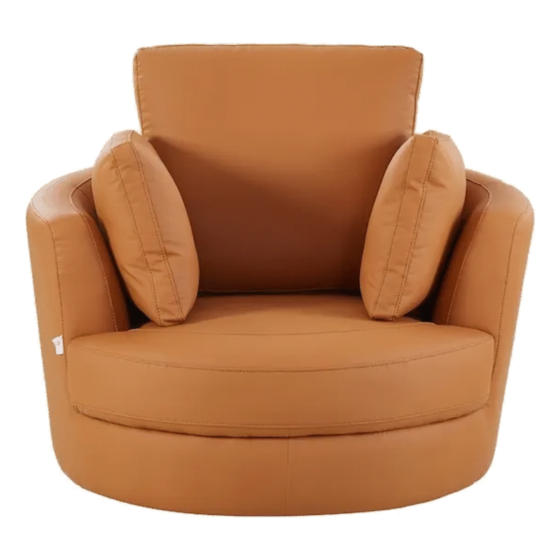 Cuddle Petite Swivel Chair in Plush Tan