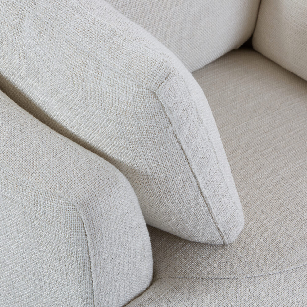 Cuddle Petite Swivel Chair & Ottoman in Byron Ivory - Image 8