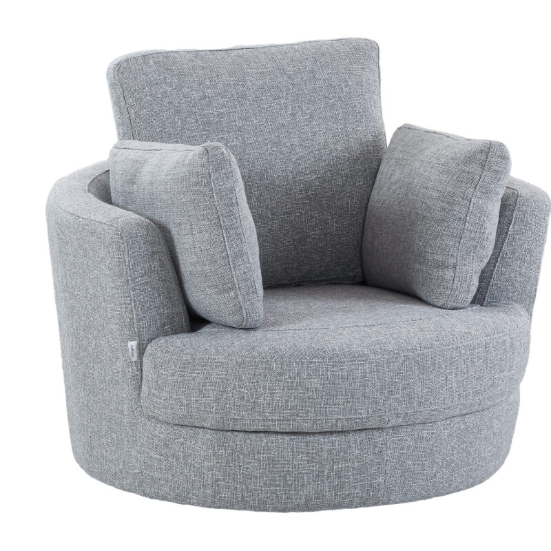 Cuddle Petite Swivel Chair in Byron Ash
