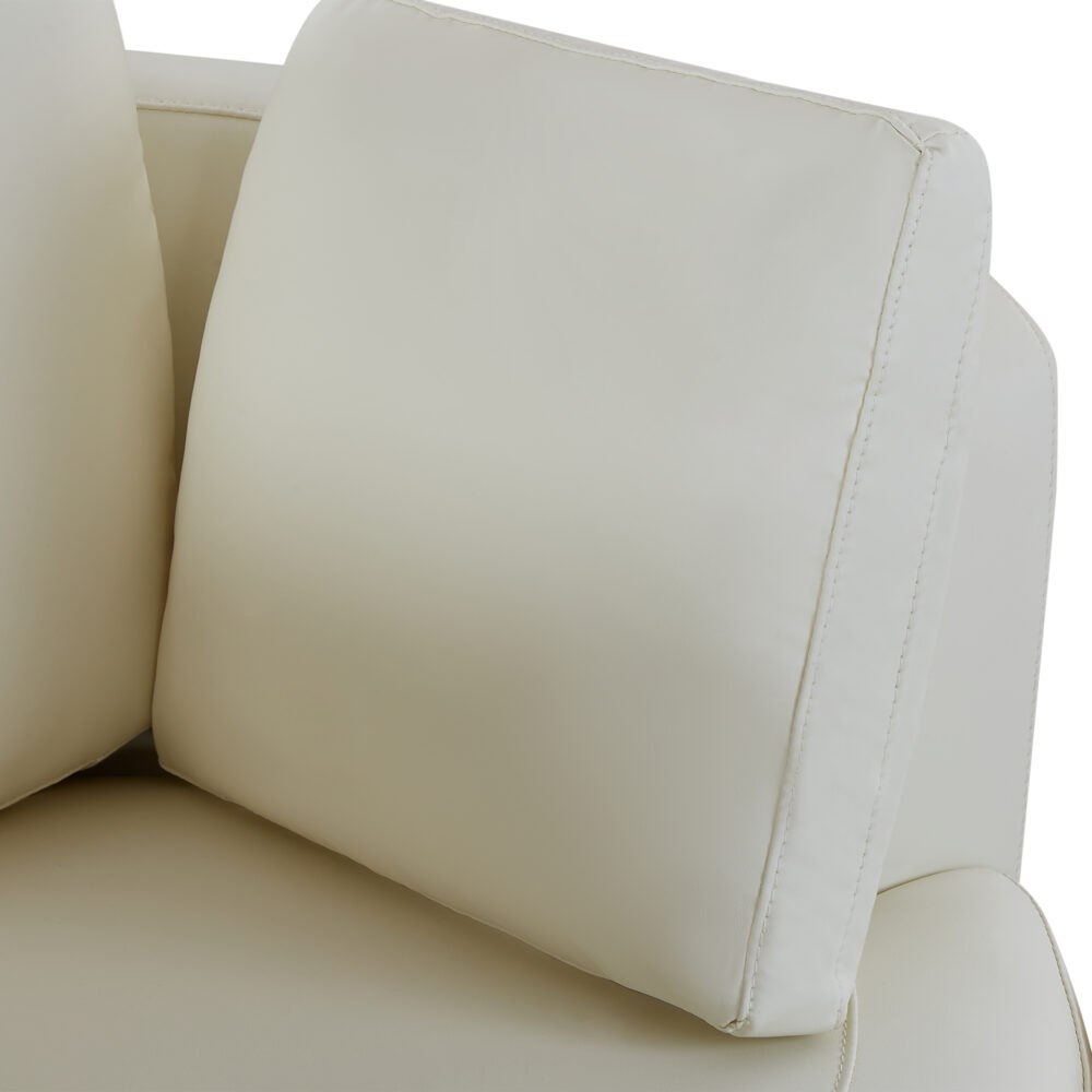 Cuddle Petite Swivel Chair & Ottoman in Plush Cream - Image 5