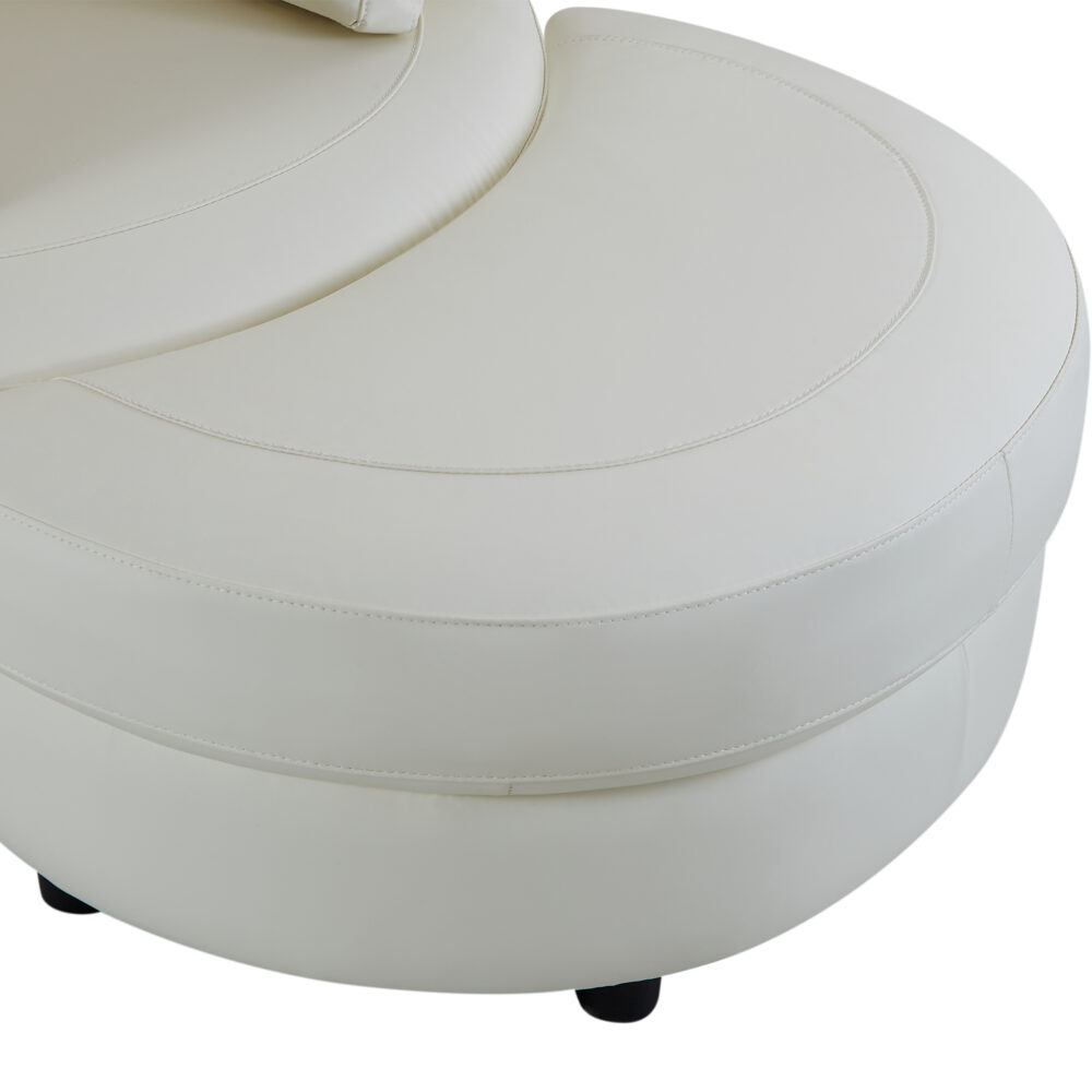 Cuddle Petite Swivel Chair & Ottoman in Plush Cream - Image 4
