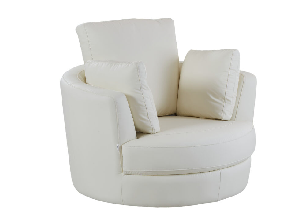 Cuddle Petite Swivel Chair in Plush Cream - Image 2