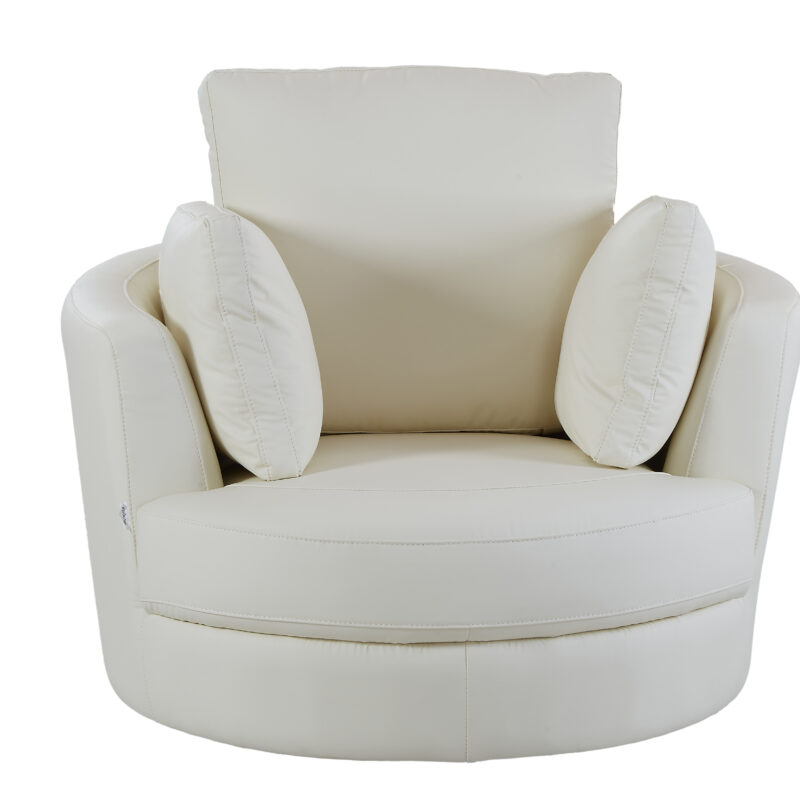 Cuddle Petite Swivel Chair in Plush Cream
