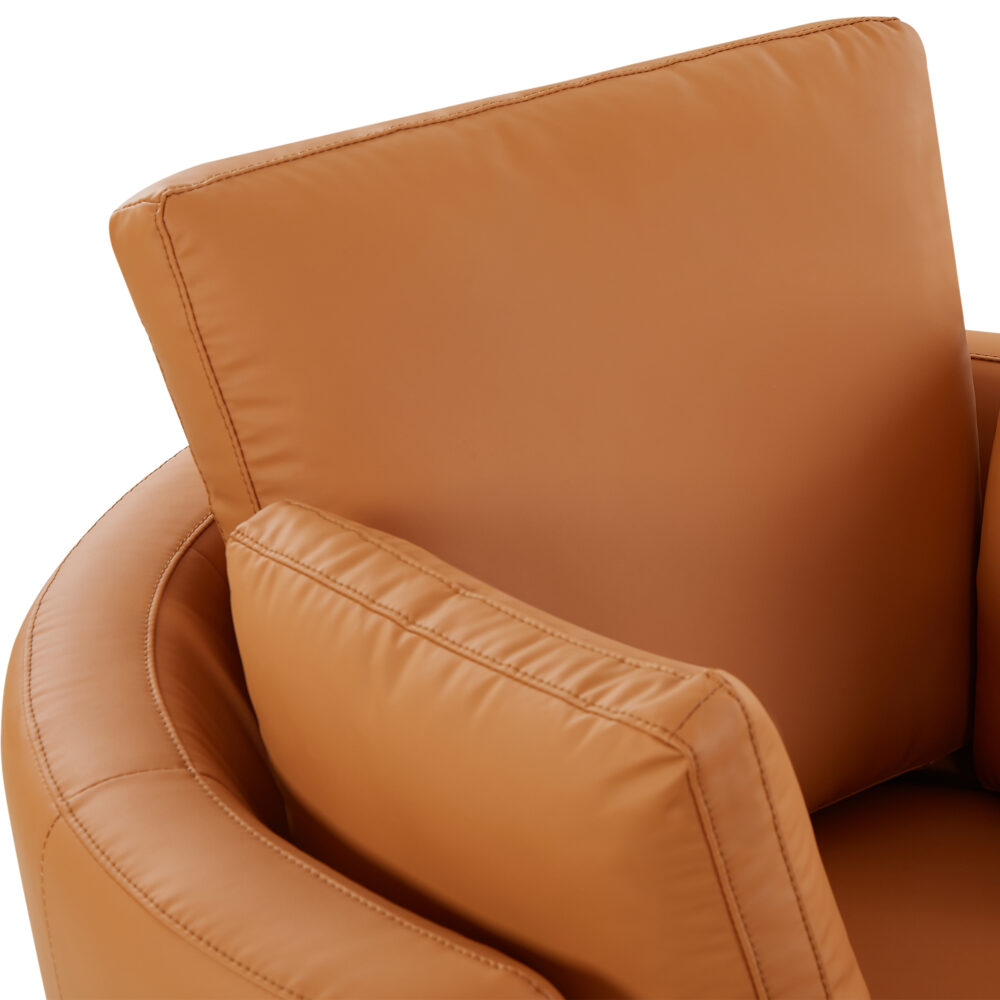 Cuddle Petite Swivel Chair & Ottoman in Plush Tan - Image 5