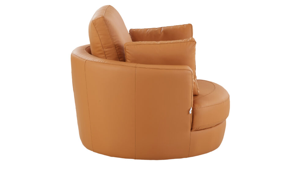 Cuddle Petite Swivel Chair in Plush Tan - Image 6