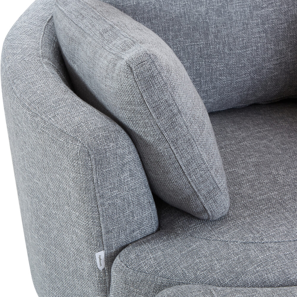 Cuddle Petite Swivel Chair & Ottoman in Byron Ash - Image 4