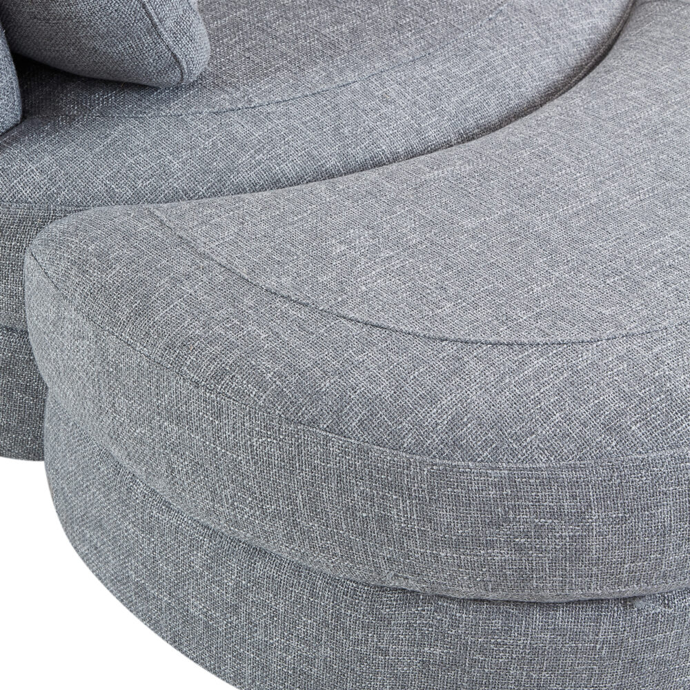 Cuddle Petite Swivel Chair & Ottoman in Byron Ash - Image 5