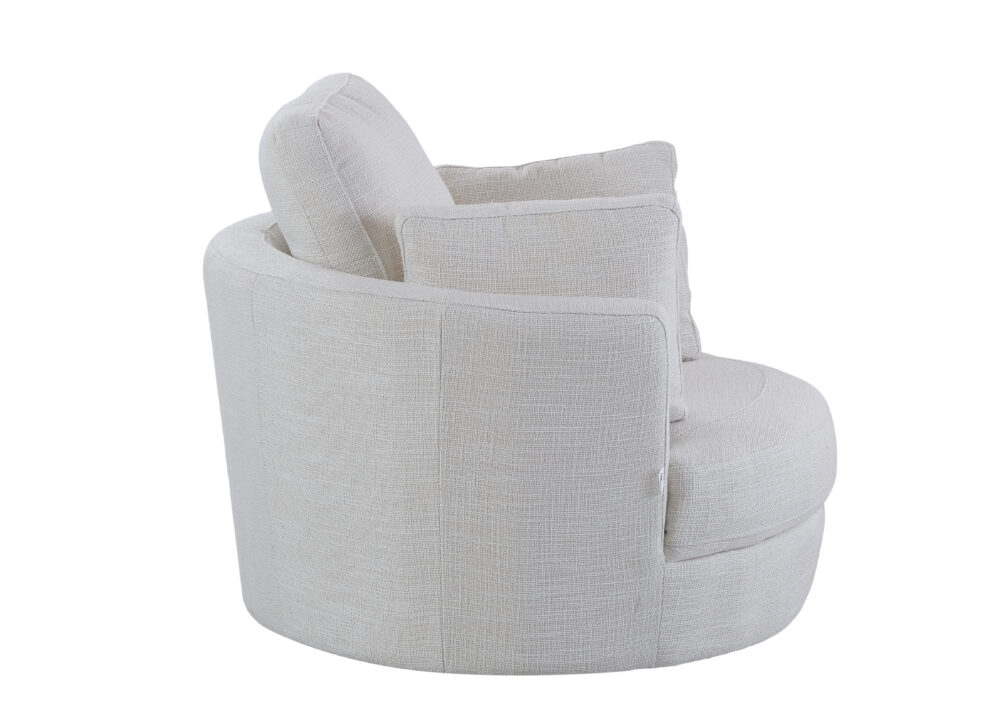 Cuddle Petite Swivel Chair in Byron Ivory - Image 6