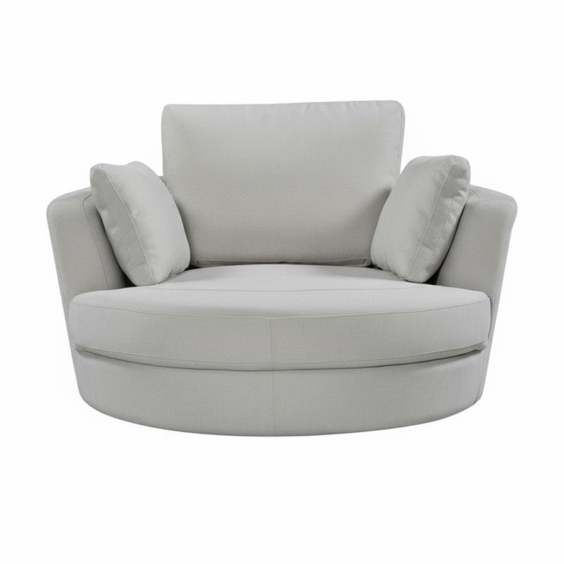 Alternative view of Cuddle Swivel Chair & Ottoman in Plush Cream