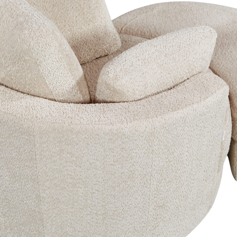 Alternative view of Cuddle Petite Swivel Chair in Boucle Almond