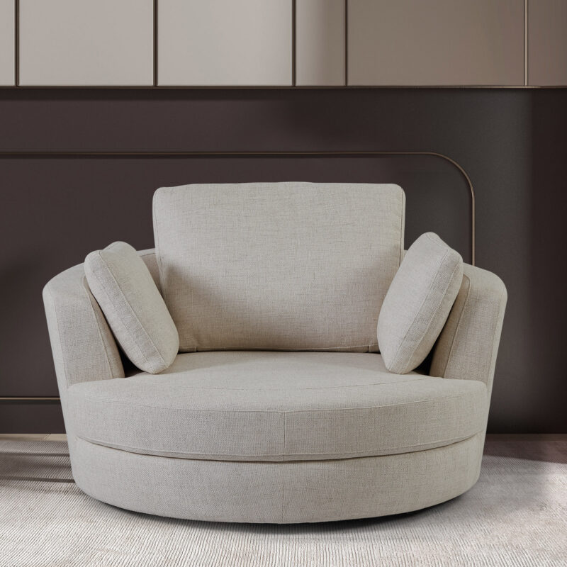 Cuddle Swivel Chair in Plush Cream