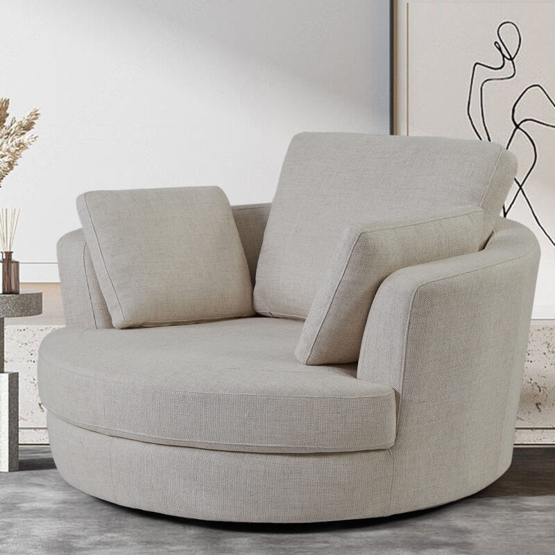 Alternative view of Cuddle Swivel Chair in Plush Cream