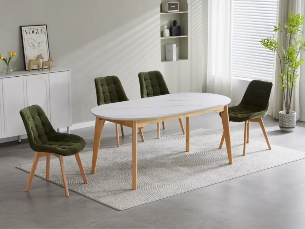Forest Dining Chair Green / Natural Set of 2 - Image 6