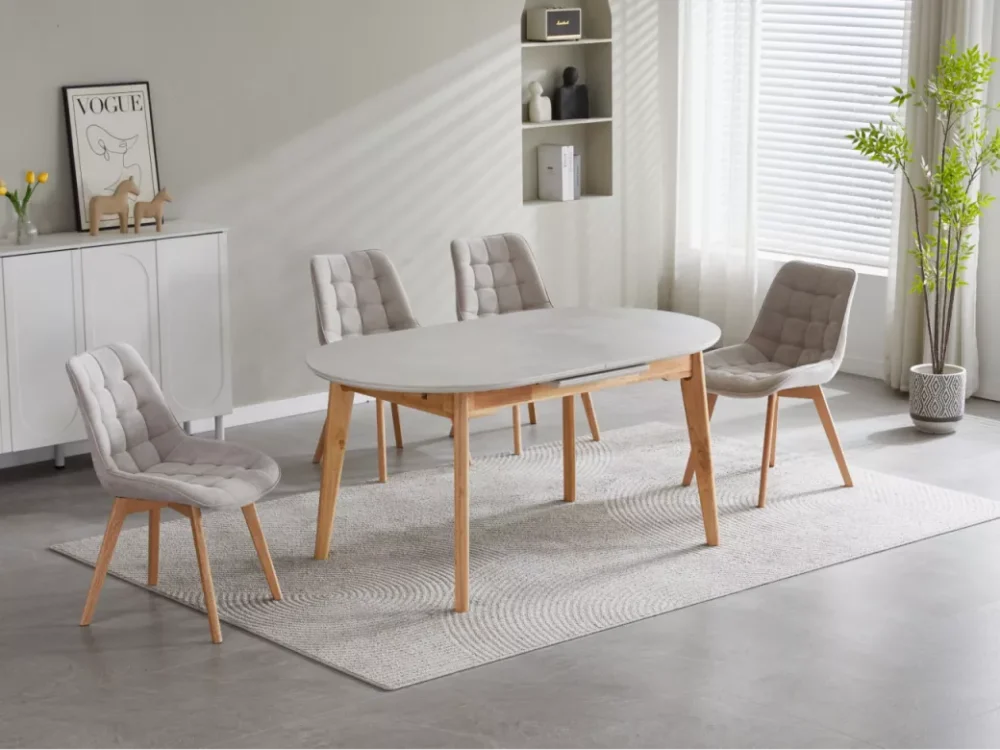 Forest Dining Chair Taupe / Natural Set of 4 - Image 6