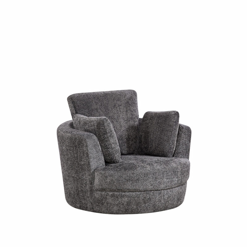 Alternative view of Cuddle Petite Swivel Chair in Boucle Charcoal