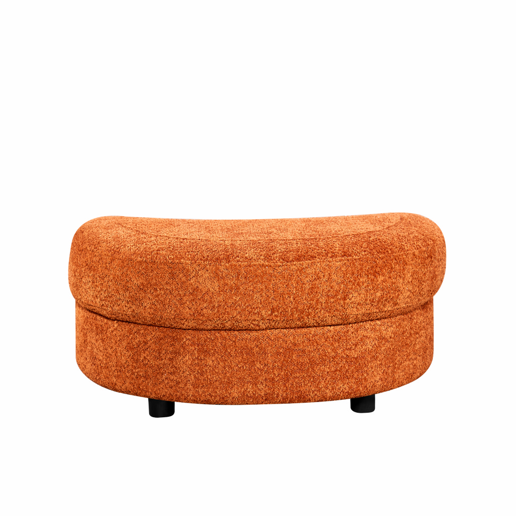 Cuddle Chair Petite Swivel Boucle Tangerine + Ottoman - Image 2