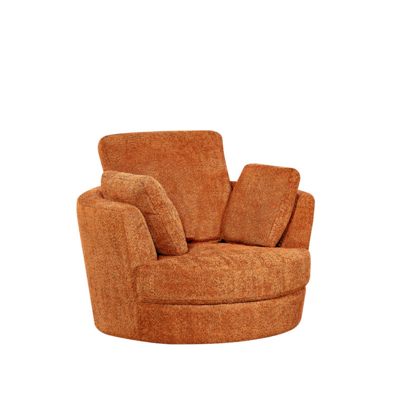 Alternative view of Cuddle Chair Petite Swivel Boucle Tangerine