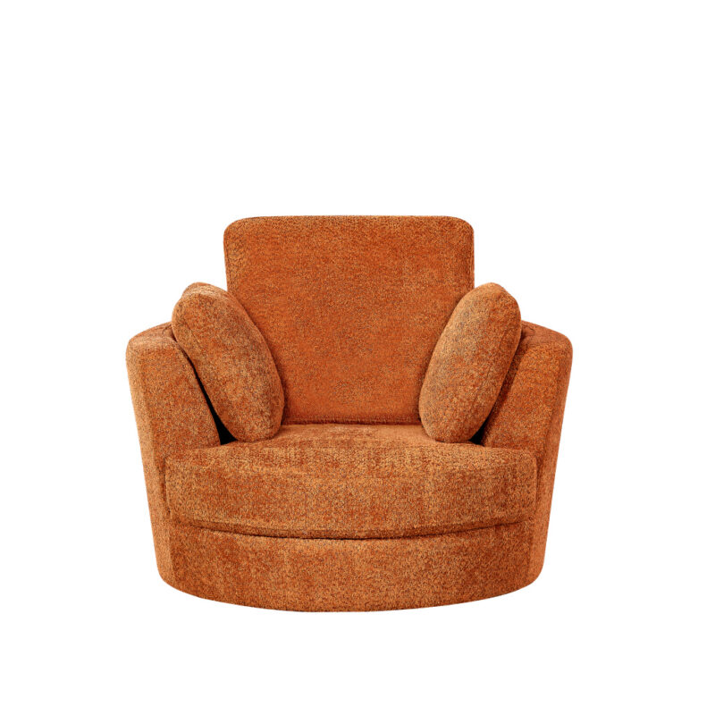 Cuddle Chair Petite Swivel Bouclé Tangerine