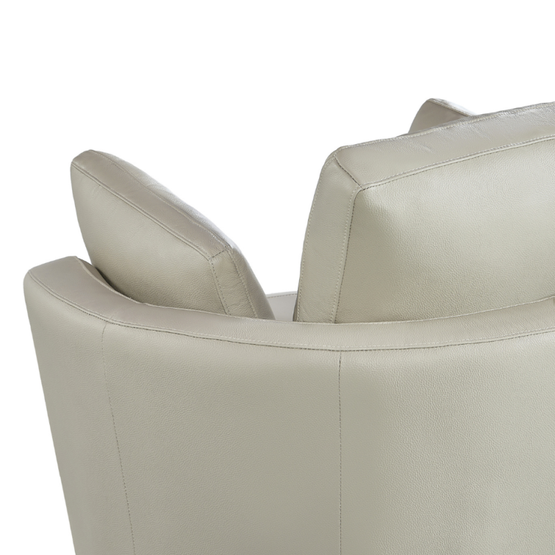Cuddle Petite Swivel Chair in Leather - Artisan Cream - Image 6