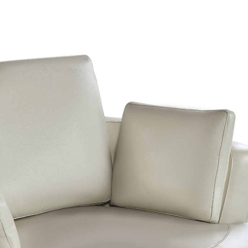 Cuddle Petite Swivel Chair in Leather - Artisan Cream - Image 7